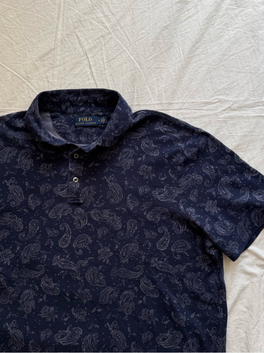 Polo Ralph Lauren navy paisley AOP polo shirt Men’s M